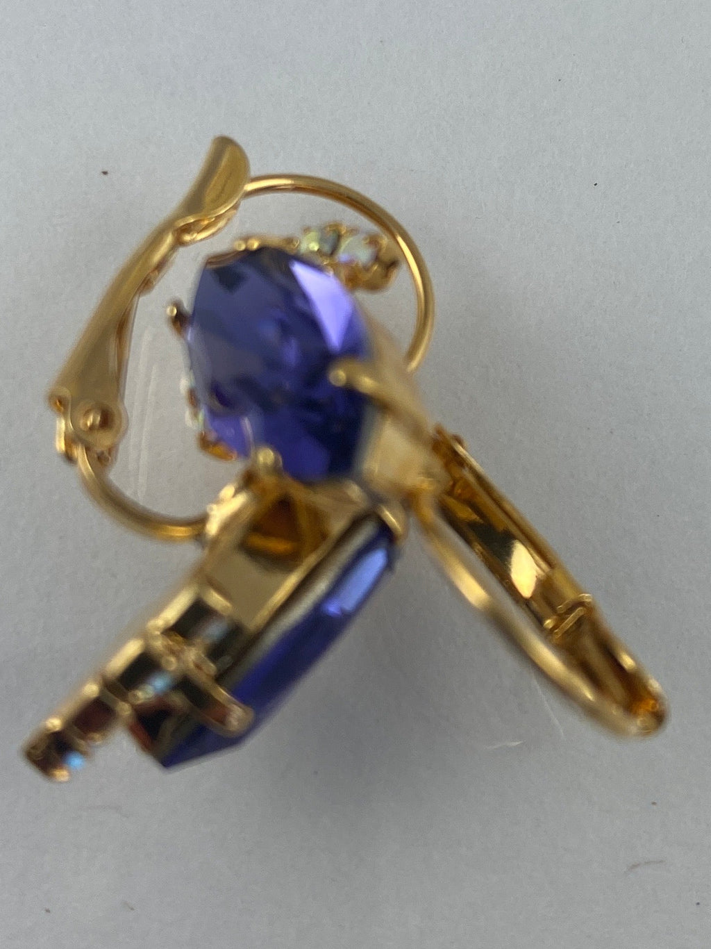 Earrings, finished jewelry, 15x7mm marquise shaped crystals, and tiny crystal AB crystals, in rhodium gold