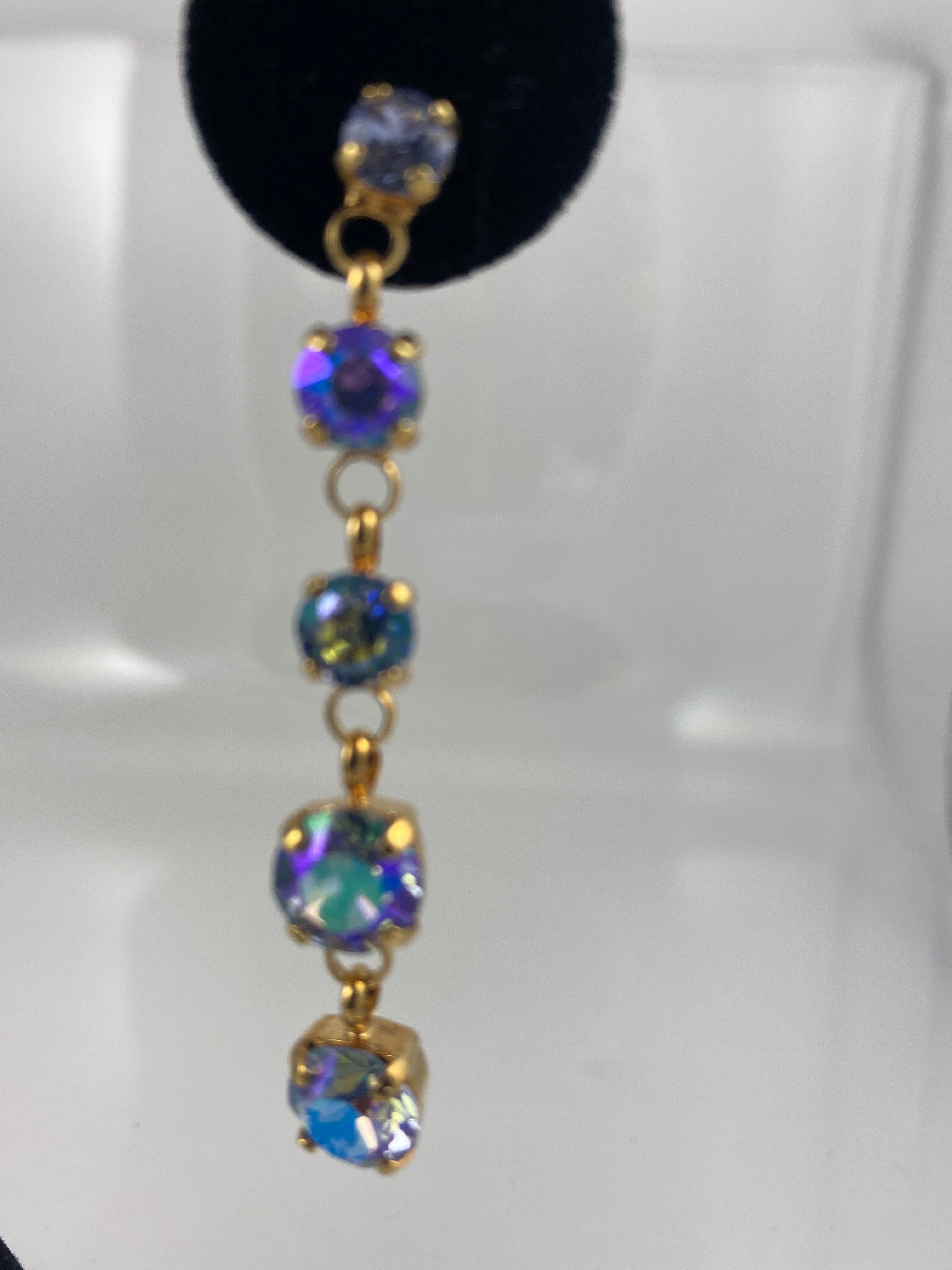 Earrings, finished jewelry, Rhodium gold, crystal any color