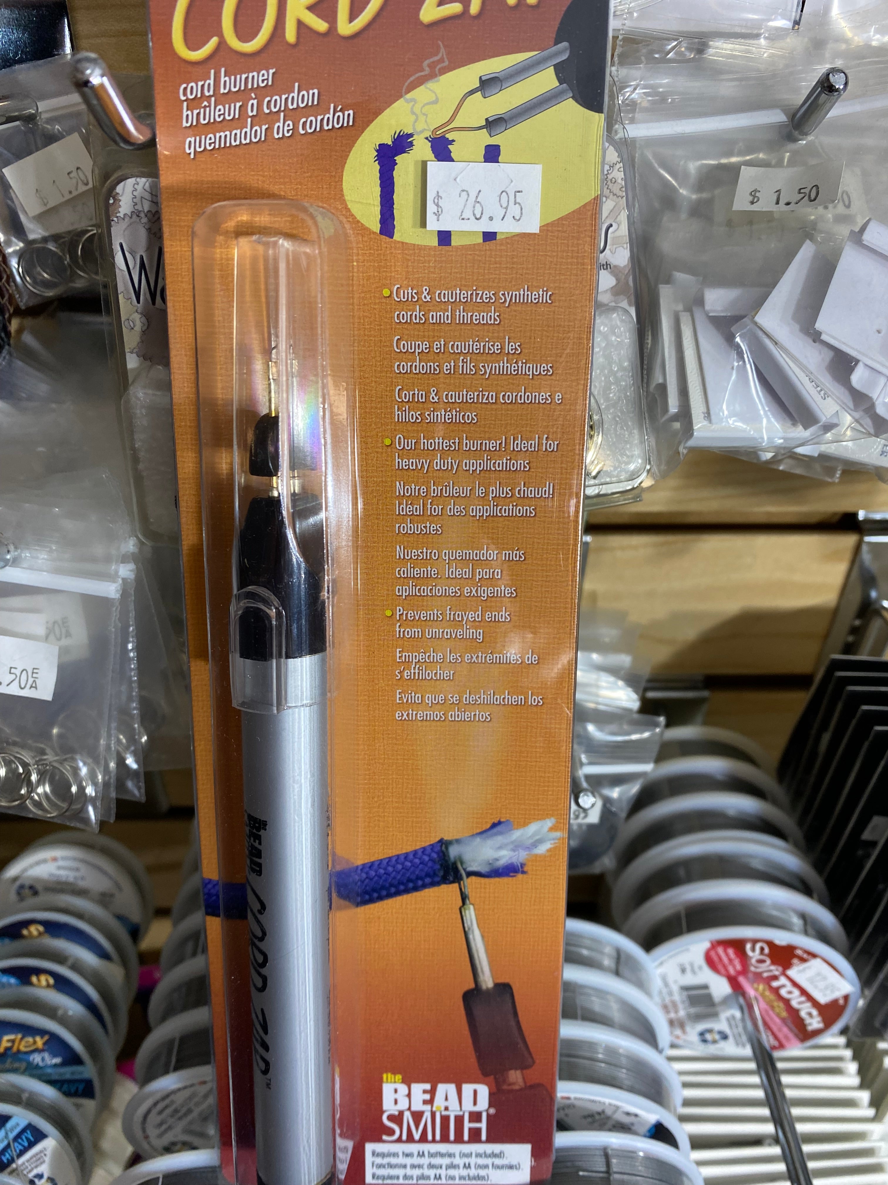 The Beadsmith Cord Zap - 7-Inch Extra Strong Thread Burner for Heavier Cords - Trim, Burn and Melt Thread with one Touch, Ideal for Finishing Bead Weaving and stringing Projects