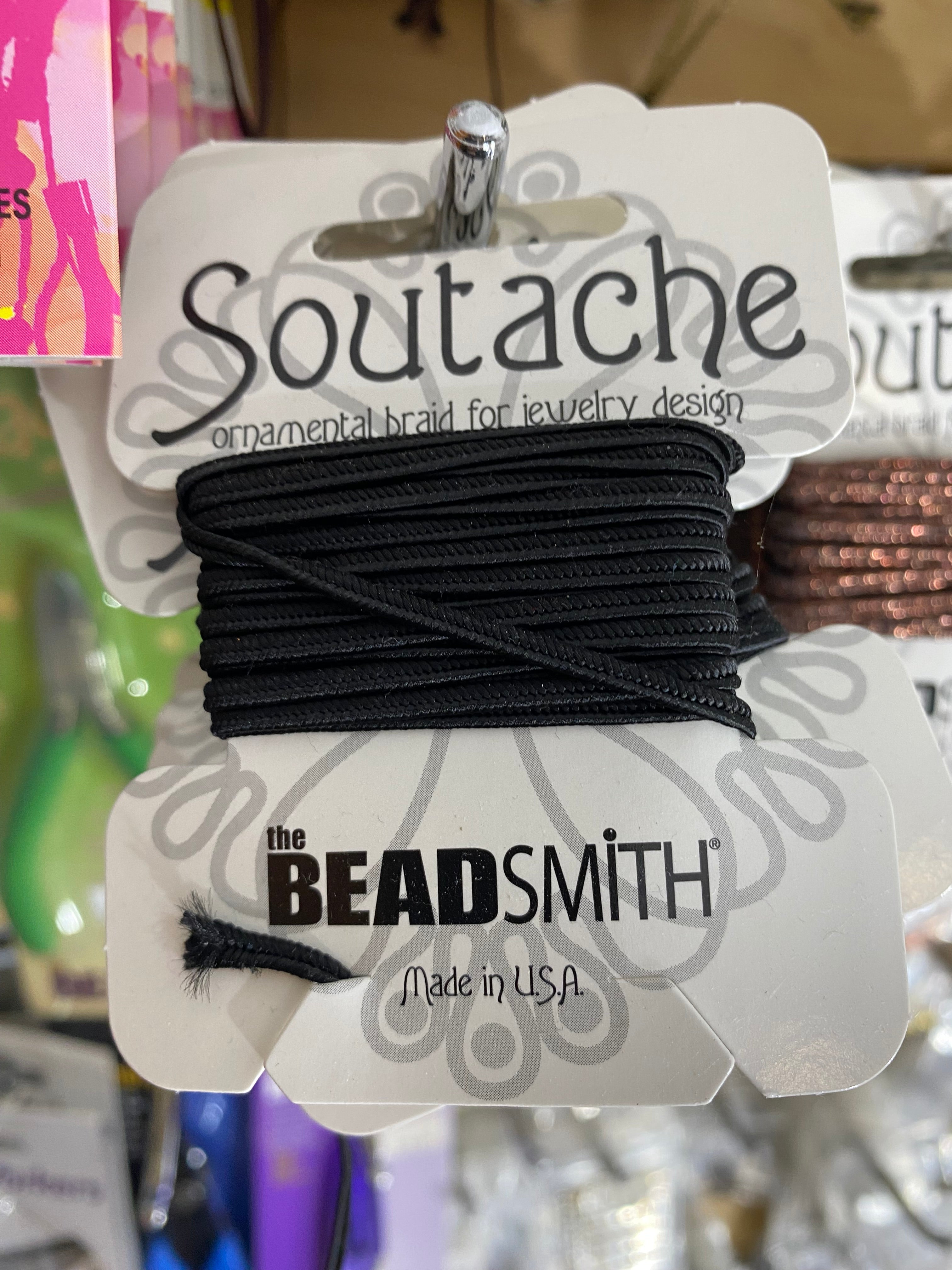 Polyester Soutache Cord – Soutache Braid for Jewelry Design, Passementerie Projects, and Arts and Crafts Projects – 3 Millimeter Cord in 3 Yard Length (Black)