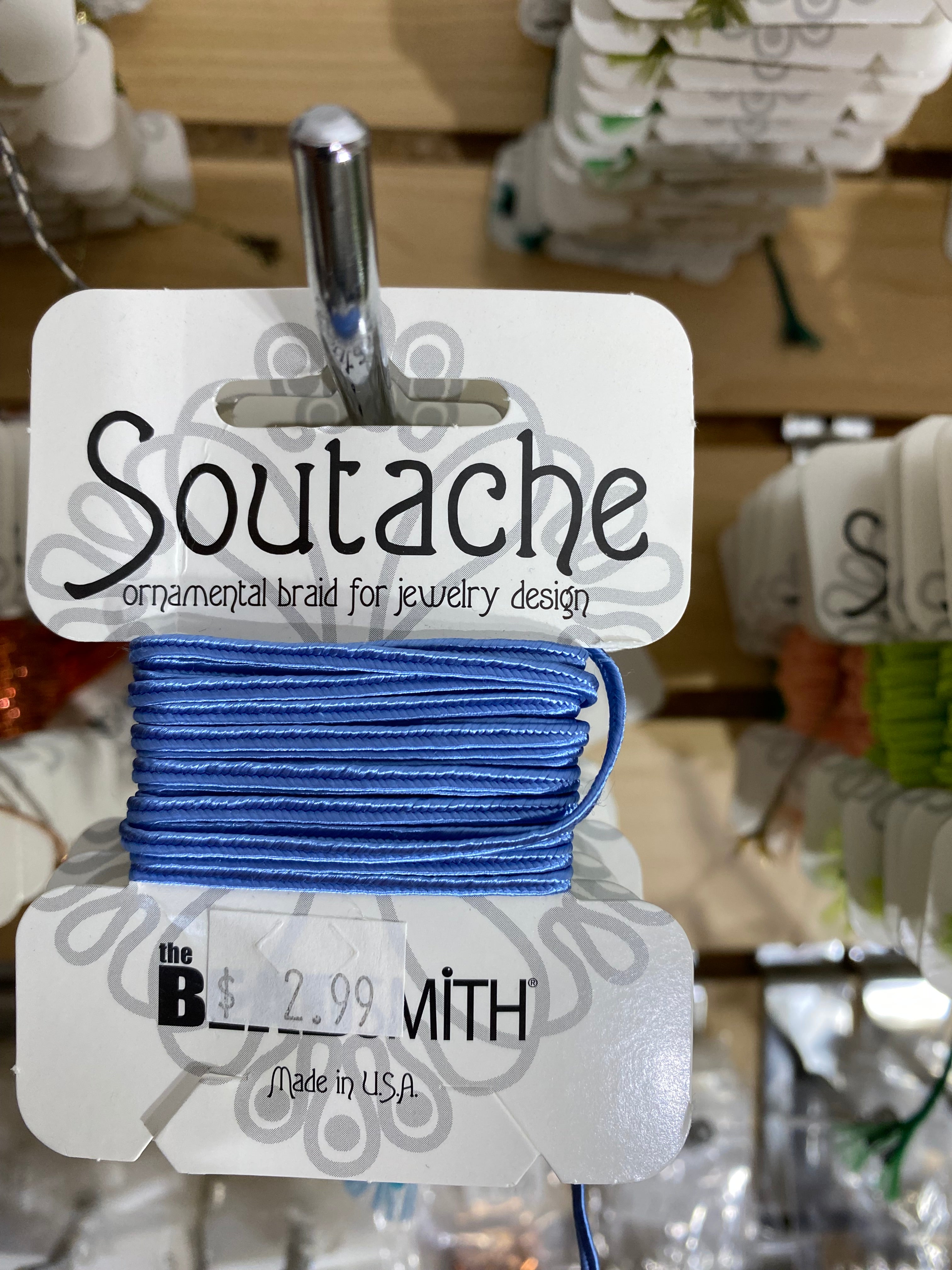 Polyester Soutache Cord – Soutache Braid for Jewelry Design, Passementerie Projects, and Arts and Crafts Projects – 3 Millimeter Cord in 3 Yard Length (Sky Blue)
