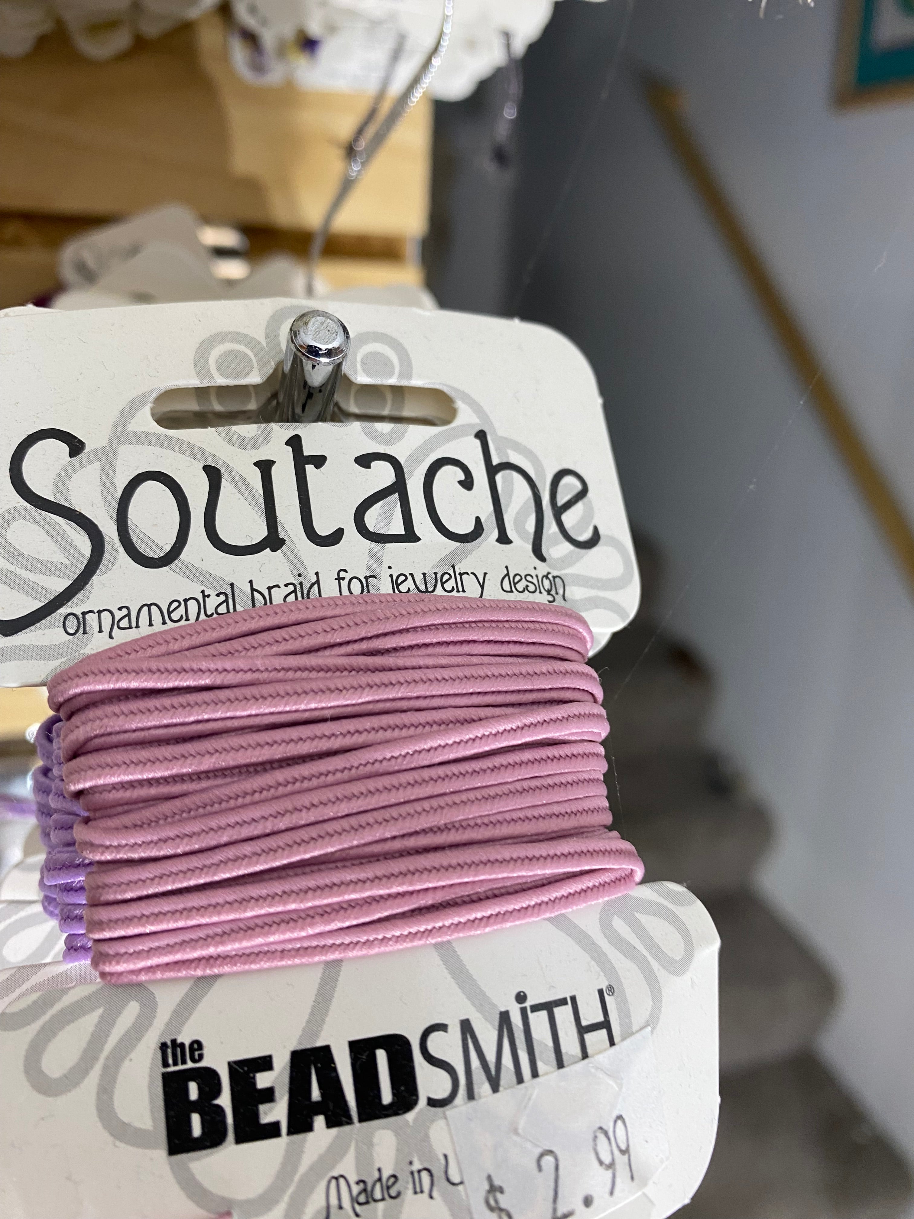 Polyester Soutache Cord – Soutache Braid for Jewelry Design, Passementerie Projects, and Arts and Crafts Projects – 3 Millimeter Cord in 3 Yard Length (pink)