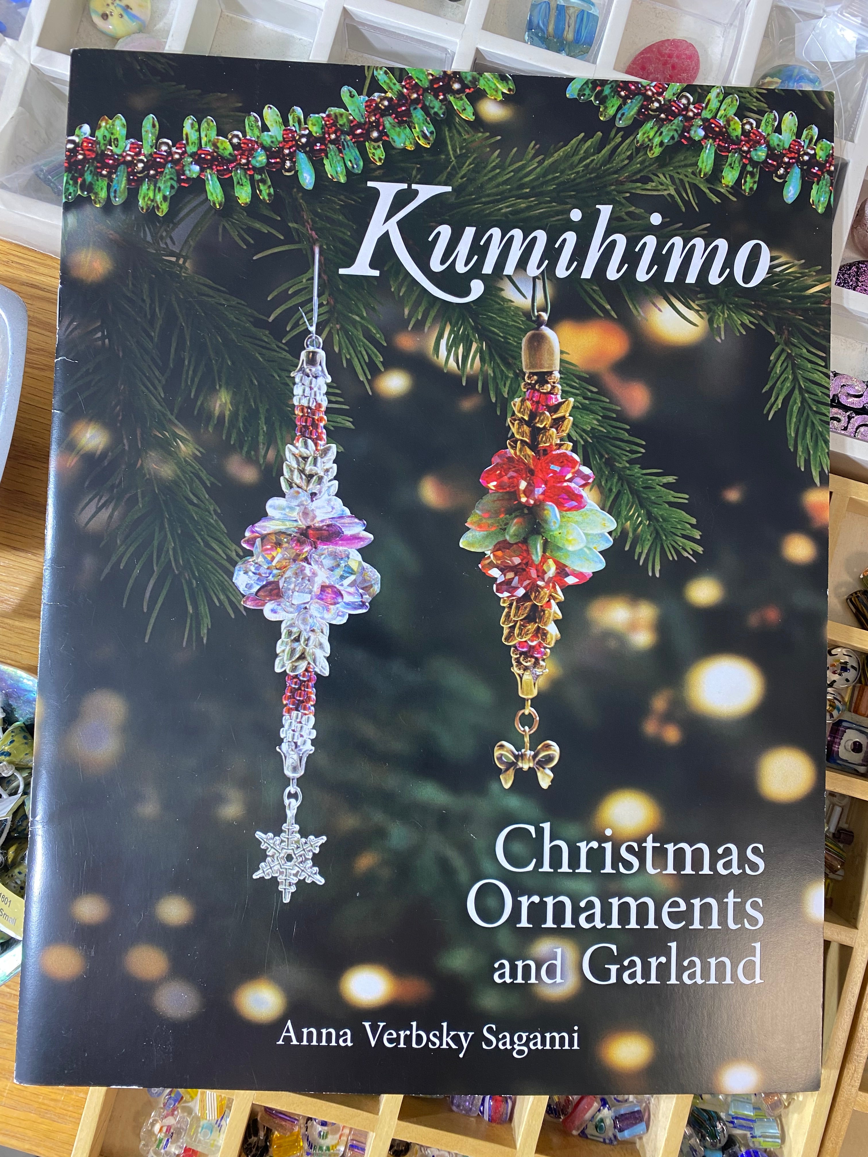 kumihimo Christmas ornaments and garland, by Anna Verbsky Sagami