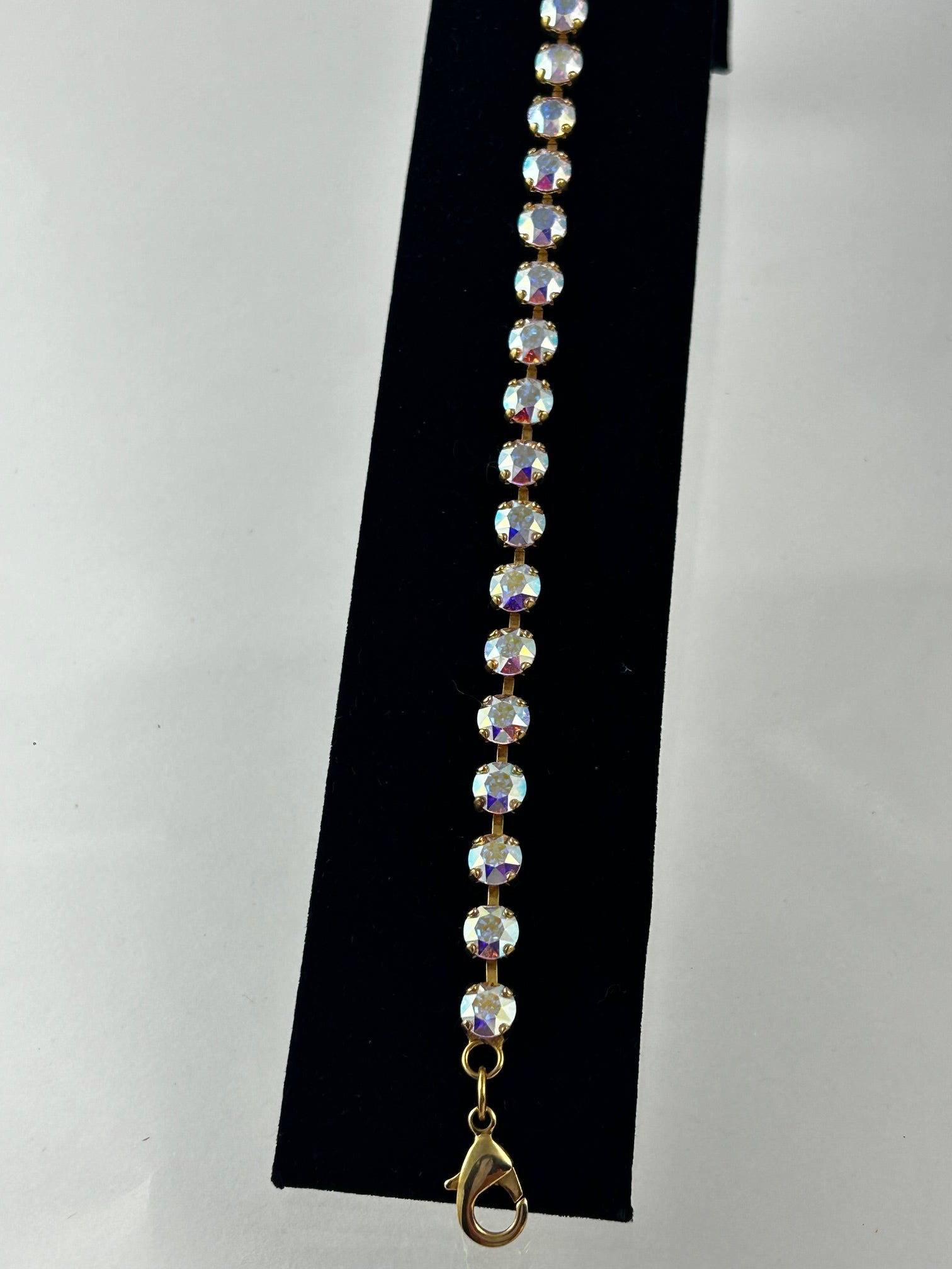 Bracelet, finished jewelry, Gold rhodium, size 8mm crystal AB